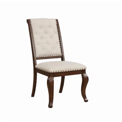 Coaster Co. Of America Brockway Tufted Dining Chairs Cream And Antique Java (set Of 2) In Brown