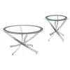 Coaster Co. Of America Brooke 2-piece Round Glass Top Coffee Table Set Chrome In Gray