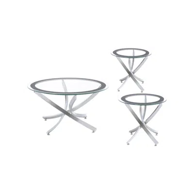 Coaster Co. Of America Brooke 3-piece Round Coffee And End Table Set Chrome