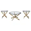 Coaster Co. Of America Brooke 3-piece Round Coffee And End Table Set Rose Brass