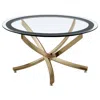Coaster Co. Of America Brooke Round Glass Top Coffee Table Metal Base Brass