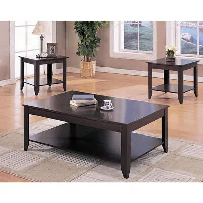 Coaster Co. Of America Brooks 3-piece Occasional Table Set With Lower Shelf Cappuccino In Brown