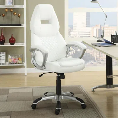 Coaster Co. Of America Bruce Adjustable Height Office Chair White And Silver