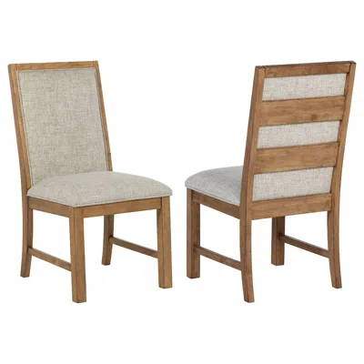 Coaster Co. Of America Bruner Upholstered Dining Side Chair Brown (set Of 2)