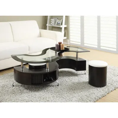 Coaster Co. Of America Buckley 3-piece Coffee Table And Stools Set Cappuccino In Black