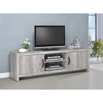 Coaster Co. Of America Burke 2-door Tv Console Grey Driftwood In Black