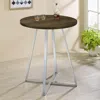 Coaster Co. Of America Burkhart Sled Base Round Bar Table Brown Oak And Chrome