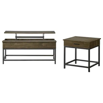 Coaster Co. Of America Byers 2-piece Lift Top Coffee And End Table Set Brown Oak