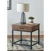 Coaster Co. Of America Byers Square 1-drawer End Table Brown Oak And Sandy Black