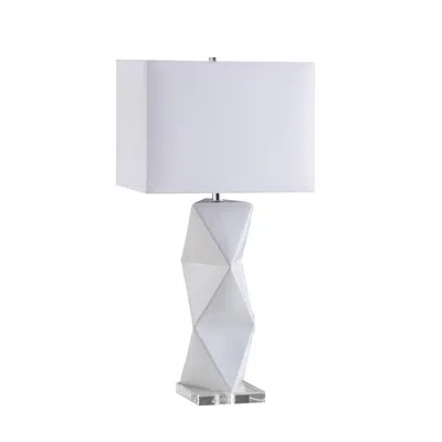 Coaster Co. Of America Camie Geometric Ceramic Base Table Lamp White