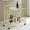 Coaster Co. Of America Cara Rectangular Glass Bar Cart Brass
