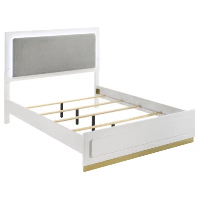 Coaster Co. Of America Caraway Wood Queen Led Panel Bed White