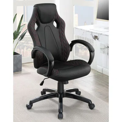 Coaster Co. Of America Carlos Arched Armrest Upholstered Office Chair Black In Brown