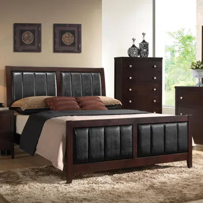 Coaster Co. Of America Carlton Queen Upholstered Bed Cappuccino And Black