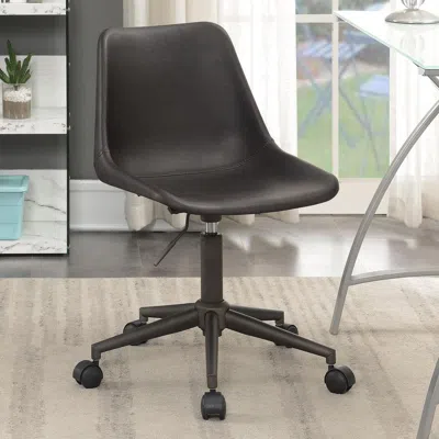 Coaster Co. Of America Carnell Adjustable Height Office Chair With Casters Brown And Rustic Taupe In Black