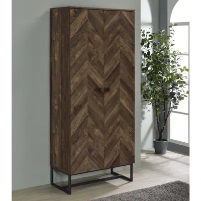 Coaster Co. Of America Carolyn 2-door Accent Cabinet Rustic Oak And Metal