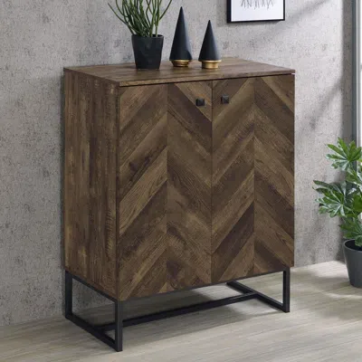 Coaster Co. Of America Carolyn 2-door Accent Cabinet Rustic Oak And Metal