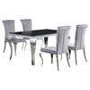 Coaster Co. Of America Carone 5-piece 61" Rectangular Black Glass Dining Set Grey In Gray
