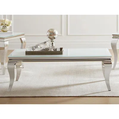 Coaster Co. Of America Carone Rectangle Coffee Table White And Chrome In Neutral