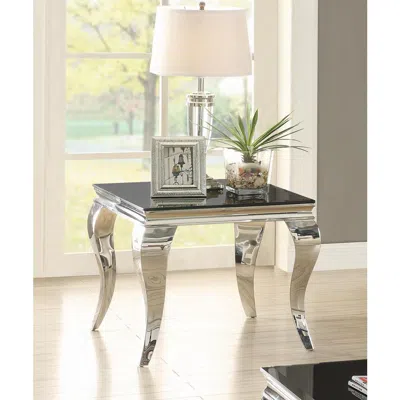 Coaster Co. Of America Carone Square End Table Chrome And Black In Blue