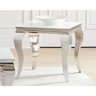 Coaster Co. Of America Carone Square End Table White And Chrome