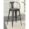 Coaster Co. Of America Cavalier Wooden Seat Bar Stools Dark Elm And Matte Black (set Of 2)