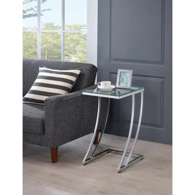 Coaster Co. Of America Cayden Rectangular Top Accent Table Chrome And Clear In Transparent