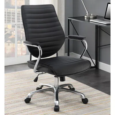 Coaster Co. Of America Chase High Back Office Chair Black And Chrome