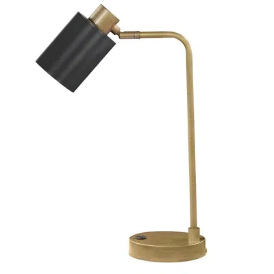 Coaster Co. Of America Cherise Adjustable Shade Table Lamp Antique Brass And Matte Black