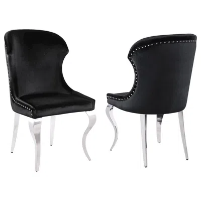 Coaster Co. Of America Cheyanne Upholstered Dining Side Chair Black (set Of 2)