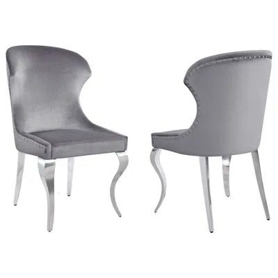 Coaster Co. Of America Cheyanne Upholstered Dining Side Chair Grey (set Of 2)