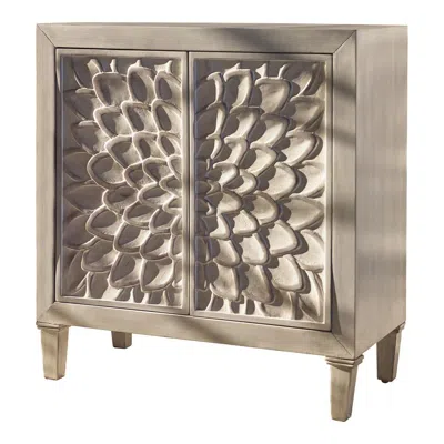 Coaster Co. Of America Clarkia Accent Cabinet With Floral Carved Door White