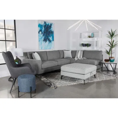 Coaster Co. Of America Clint Upholstered Ottoman With Tapered Legs Multi-color In Gray