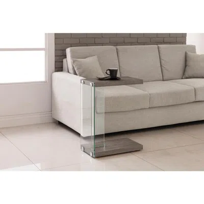 Coaster Co. Of America Colby Accent Table Weathered Grey And Clear In Gray