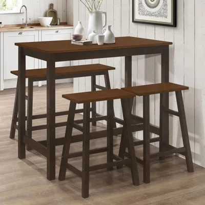 Coaster Co. Of America Connie 4-piece Counter Height Set Chestnut And Dark Brown