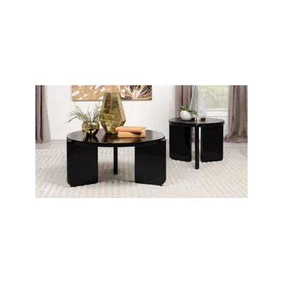 Coaster Co. Of America Cordova 2-piece Solid Wood Coffee And End Table Set Black