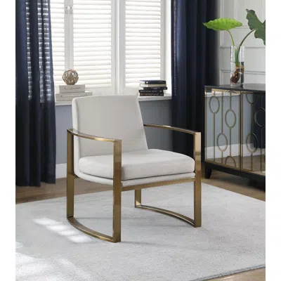 Coaster Co. Of America Cory Concave Metal Arm Accent Chair Cream And Bronze