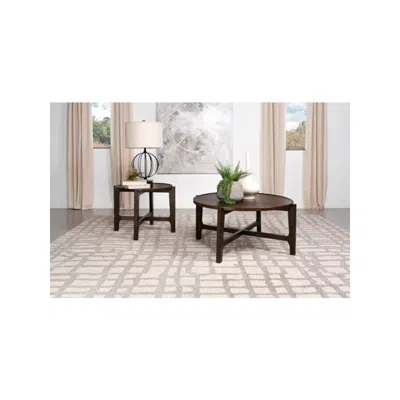 Coaster Co. Of America Cota 2-piece Solid Wood Coffee And End Table Set Dark Brown