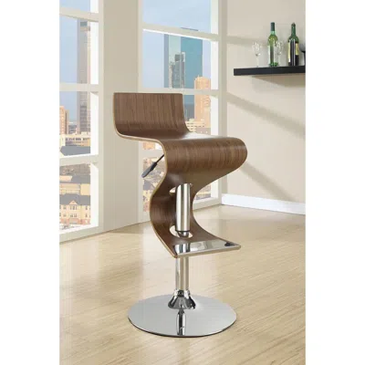 Coaster Co. Of America Covina Adjustable Bar Stool Walnut And Chrome In Brown