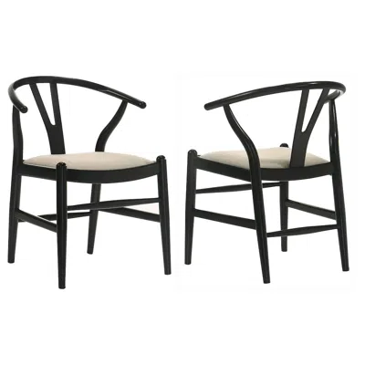Coaster Co. Of America Crestmont Wood Wishbone Dining Side Chair Black (set Of 2)