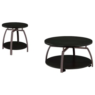 Coaster Co. Of America Dacre 2-piece Round Coffee And End Table Set Dark Charcoal