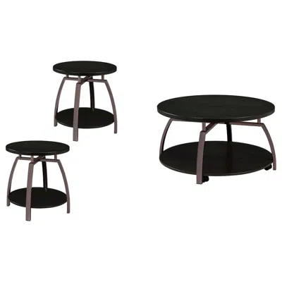 Coaster Co. Of America Dacre 3-piece Round Coffee And End Table Set Dark Charcoal