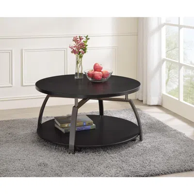 Coaster Co. Of America Dacre Round Coffee Table Dark Grey And Black Nickel