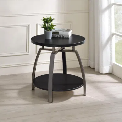Coaster Co. Of America Dacre Round End Table Dark Grey And Black Nickel