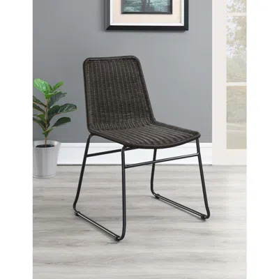Coaster Co. Of America Dacy Upholstered Dining Chairs (set Of 2) Brown And Sandy Black