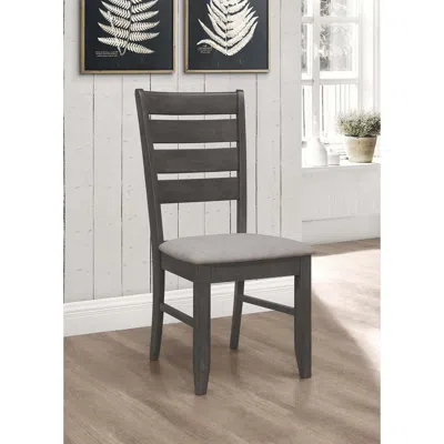 Coaster Co. Of America Dalila Ladder Back Side Chair (set Of 2) Grey And Dark Grey In Gray