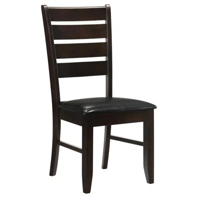 Coaster Co. Of America Dalila Ladder Back Side Chairs Cappuccino And Black (set Of 2)