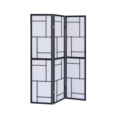 Coaster Co. Of America Damis 3-panel Folding Floor Screen Black And White