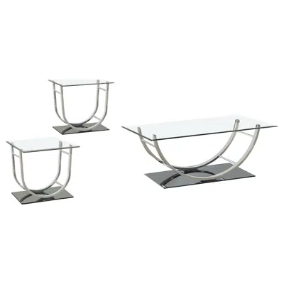 Coaster Co. Of America Danville 3-piece Glass Top Coffee And End Table Set Chrome