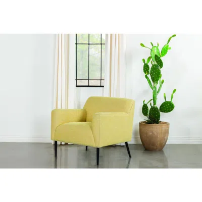 Coaster Co. Of America Darlene Upholstered Track Arms Accent Chair Lemon In Neutral
